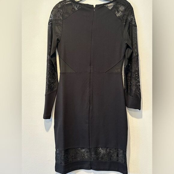 French Connection Women Dress Tatlin Black Lace Trim Party Cocktail Dress size 8 - Picture 4 of 7